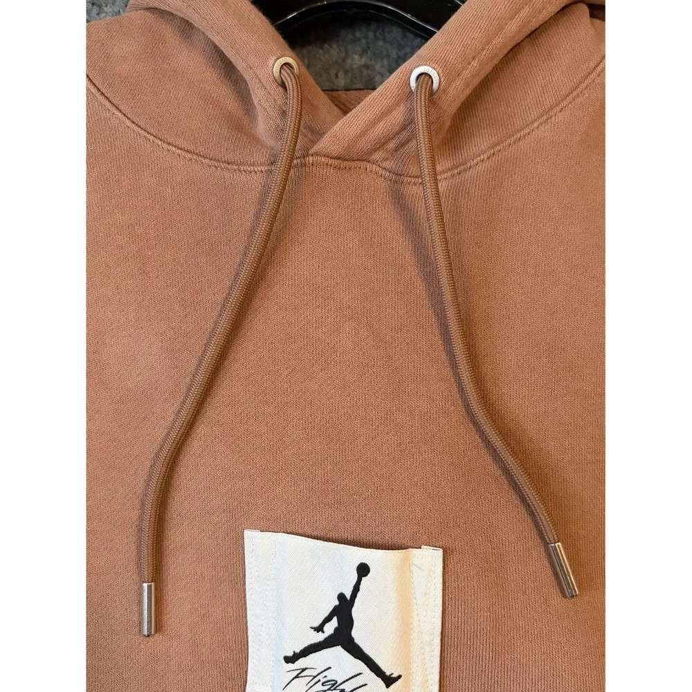 Jordan Flight Hoodie Mens Medium Orange DA9816-256 Essentials Sweatshirt